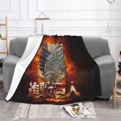 Attack On Titan Blankets Fleece Soft Anime AOT Portable Throw Blanket for Sofa Couch Bedspread