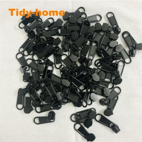 Wholesale 100pcs/lot Thicken Black No. 5# Nylon Zipper Sliders Zipper Puller Zipper Head For Backpack Coat