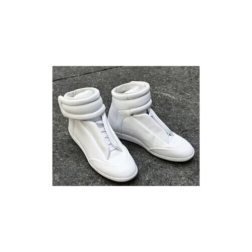 Autumn New Arrival Man Flat Shoes Casual Fashion Trend Genuine Leather Mixed Colors Hook&Loop High Top Man Shoes Unique Style