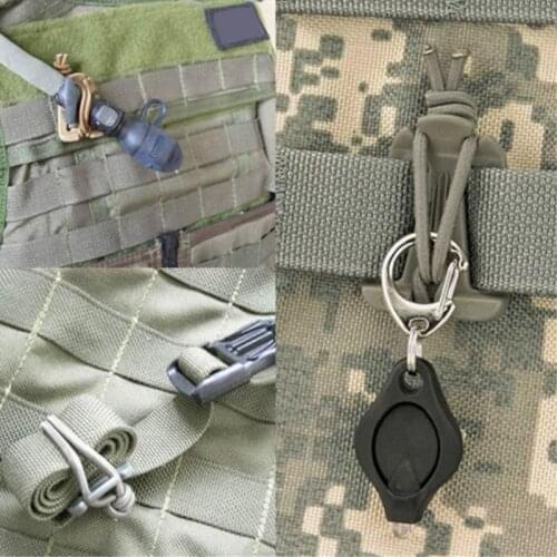 Outdoor Backpack Strap Clasp Molle Webbing Attach Belt Clips Quickdraw Carabiner Camp Water Bottle Hanger Tactical Holder Hook