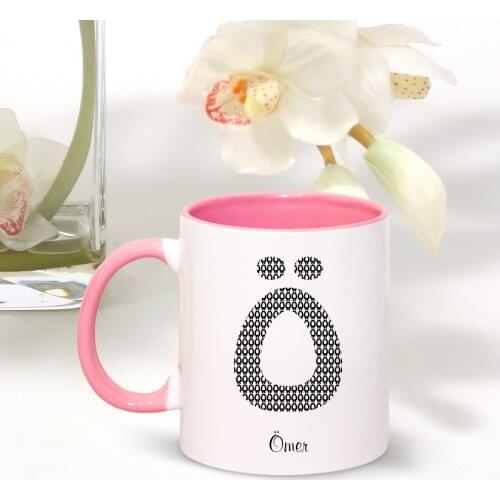 Personalized HE Letter Is Pink Mug Cup