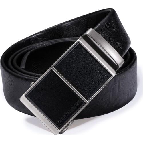 Mens Belt 3.5cm Automatic Ratchet Buckle Belts Genuine Leather Cowhide Black Belts For Men Luxury Brand Male Strap DiBanGu