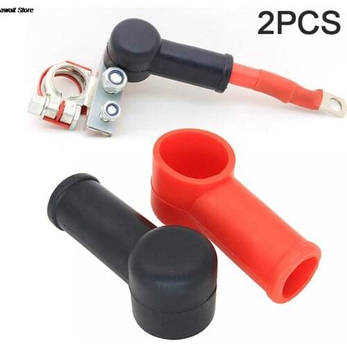 2pcs Rubber Car Motorcycles Battery Negative Positive Terminal Cover Cap Terminals Boot Insulating Protector Replacement