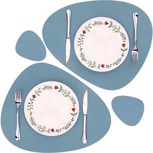 Silicone Placemats for Table Waterproof Non-Slip Dining Table Mat Set Coaster Set Cup Wine Mat Tableware Pad Napkin for Kitchen