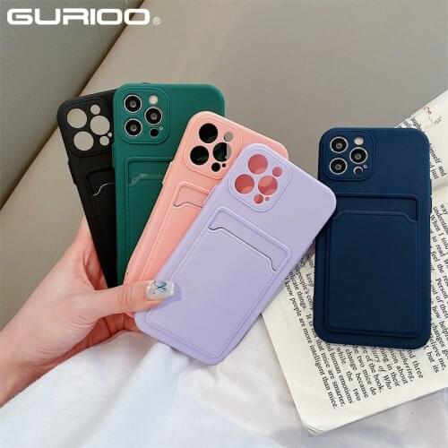 Luxury Silicone Phone Case For iPhone 12 11 Pro XS Max X XR 7 8 Plus SE 2020 12 Mini Card Holder Wallet Pocket Soft Cover Funda