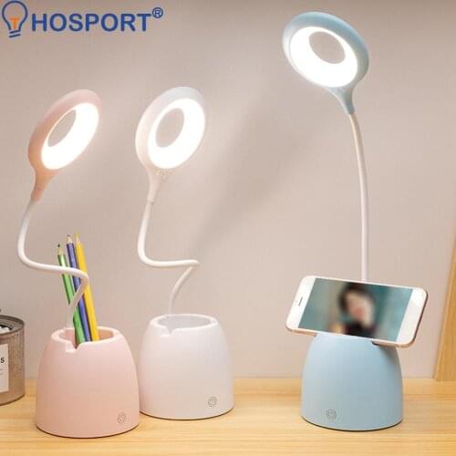 Folding USB LED Desk Lamp Pen Storage Holder Eye Protection Reading Light for Student Night Light Living Room Bedroom Table Lamp