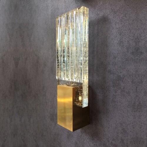 LED modern crystal wall lamp bed bedroom study designer model room villa stairwell