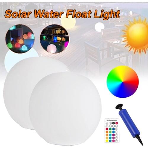 1/2PCS Solar Powered Floating Pool Lights 16 Colors Waterproof with Air Pump for Swimming Pool Bathtub Party carnival Decoration
