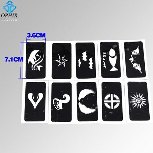 OPHIR 10Pcs/set Airbrush Stencils Animal Series Templates for Body Paint Temporary Tattoo Stencils 7.1 x 3.6cm_TA032E