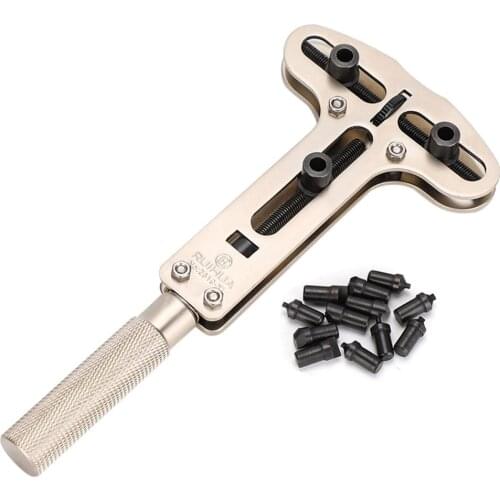 Large Watch Back Case Cover Opener Adjustable Screw Back Remover Wrench Wrist Watch Battery Change Repair Tool with 12 Accessory