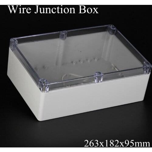263x182x95mm ABS IP65 Waterproof Plastic Wire Junction Box Transparent Enclosure Clear Project Case Electronic Terminal