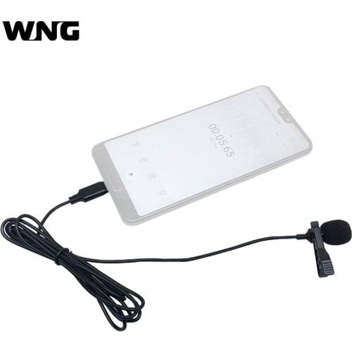 Lavalier Microphone Omni-Directional Type-C Plug with Collar Clip for Smartphone
