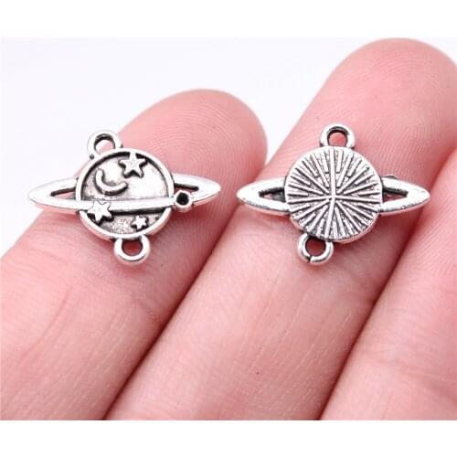 WYSIWYG 20pcs Charms 19x15mm Stars And Moon Universe Connecting Charms For Jewelry Making DIY Jewelry Findings