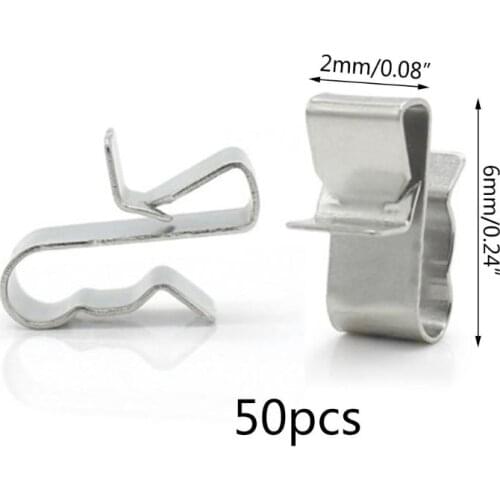 50Pcs 2x6mm Stainless Steel Solar PV Cable Clip For System Mounting Installation 270E