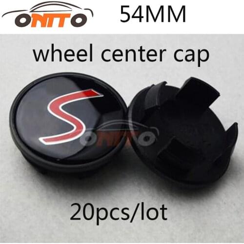 20pcs 54mm Badge ABS Wheel Center Emblem Logo Wheel Dust-proof emblem covers S logo for MINI R50 R52 R55 R56 R57 R58 R59 R60
