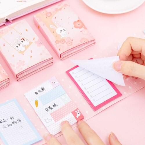 1pack Cute Rabbit Self-Adhesive Memo Pad Sticky Notes Sticker Label Escolar Papelaria School Office Supply
