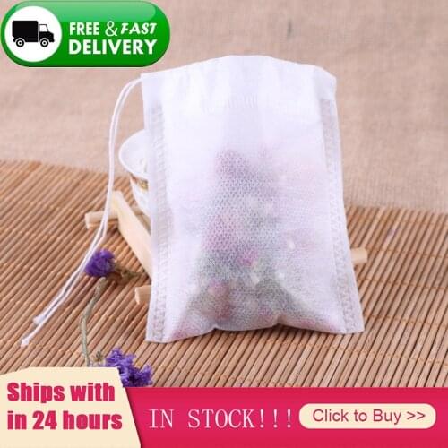 100pcs Food Grade Non-woven Fabric Tea Bags Tea Filter Bags For Spice Tea Infuser With String Heal Seal Spice Filters Teabags