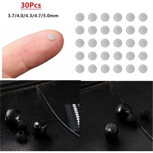 30Pcs Self Adhesive Earphone Anti Dust Net Headphone Case Steel Mesh for In-Ear Headset Earbuds Earpiece