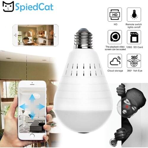 360 Degree Panoramic FishEye Lens Smart Bulb Lamp Wireless IP WiFi CCTV Home Security Surveillance HD Night Vision CCTV Camera