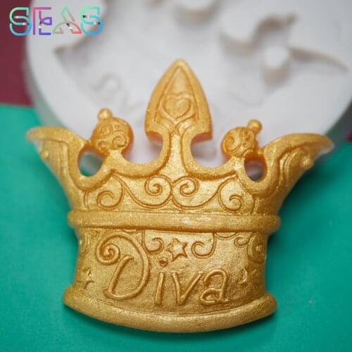 3D Creative Diva Crown Crown Soap Mold Manual Ice Cream Mold Party Cake Decoration Baking Mold DIY Soap Bar Molds Ice Cube Mold
