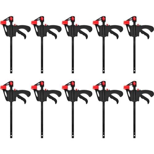 5/10 Pcs 4 inch Woodworking Bar F Clamp Clip Hard Grip Quick Ratchet Release DIY Carpentry Hand Vise Tool For Wood Working