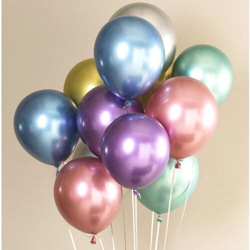 50pcs 12 Inches Latex Thicken Metallic Color Romantic Wedding Decoration Baby Shower Birthday Party Decor Clear Air Balloons