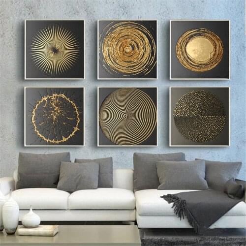 Abstract Gold Luxury Posters Nordic Canvas Art Painting Home Decor Wall Art Retro Print Living Room Vintage Minimalist Picture