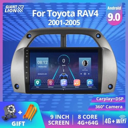 2Din Android 9.0 Car Radio For Toyota RAV4 2001 2002 2003 2004-2005 Car Multimedia Player GPS Navigation 2IDN Car DVD Player