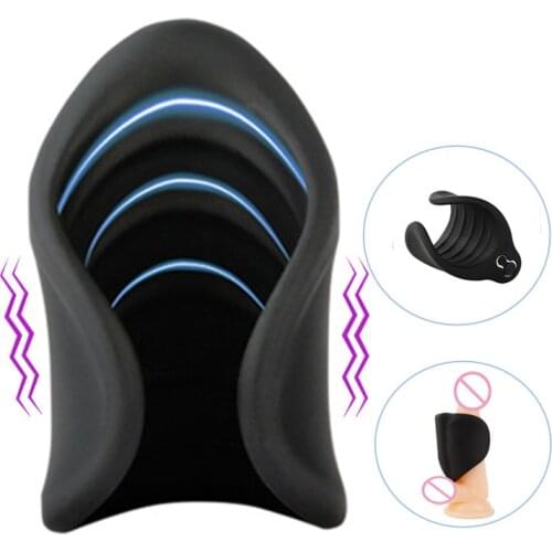 Automatic Cock Ring Masturbator Cup Vibrator Penis Delay Ejaculation Vibrating Clitoral Erotic Adult Sex Toys for Gay Men Male