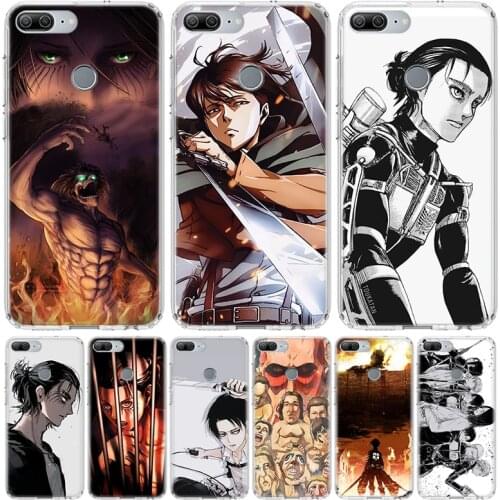Anime Attack On Titan Eren Levi Phone Case for Huawei Honor 10 9 Lite Y9 Y5 Y6 Y7 2019 8X 8A 8S 7A 7X 10i 20i Pro V30 Art Coque
