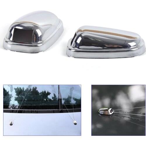 CITALL 2Pcs Chrome Windshield Washer Wiper Water Spray Nozzle Trim Cover Protector For Ford Focus Mk3 Models 2011 2012 2013 2014