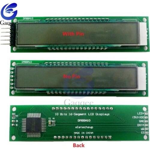 DC 5V LCD Module Blue Screen 10-Bit 16-Segment LCD Display Module Panel DM8BA10 TM1622 Chip