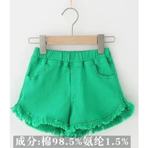 6 Colors Solid Tassel Cotton Shorts For Girls 2021 Summer Elastic Waist Pockets Childrens Shorts Toddler Girls Short Pants 8 9