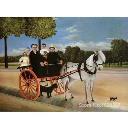 Paintings for living room wall Old Junior s Cart Henri Rousseau High quality Hand painted