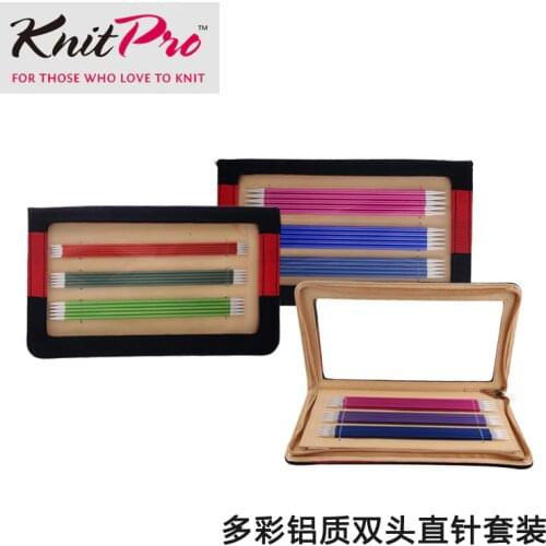 KnitPro/Zing original imported colorful aluminum 20 cm Set of 25 Zing Double Pointed Needles packed in attractive Red Blue 47402