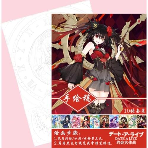 Anime DATE A LIVE Coloring Book For Children Adult Relieve Stress Kill Time Painting Drawing antistress Books gift