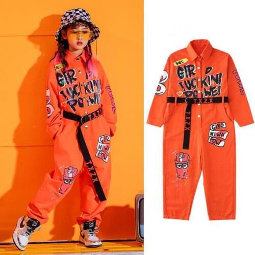 Traje de baile de Hip Hop para niños, mono holgado de manga larga, monos para niñas y niños, trajes de Danza moderna de Jazz