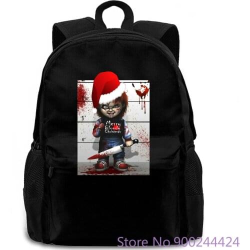 Best Merry Bloody Christmas Chucky Horror Kids Xmas Present Hip-Hop women men backpack laptop travel school adult