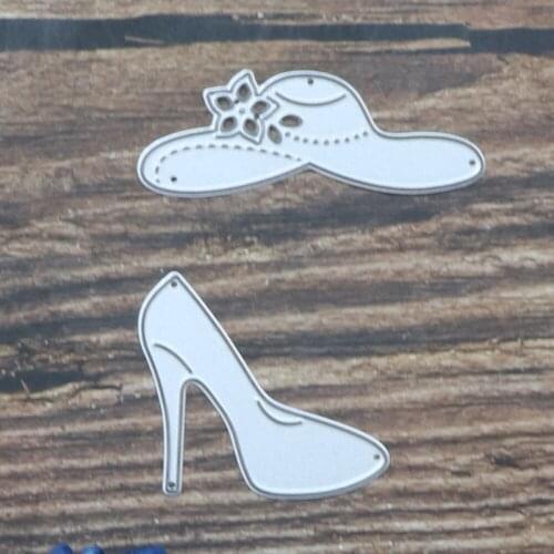 Metal Cutting Dies Cut Die Mold Ladies Sunhat High Heels Decoration Scrapbook Paper Craft Knife Mould Blade Punch Stencils