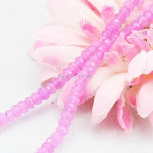 Fashion 2x4mm Accessories Jewelry making Design Gifts Faceted Rose Red Abacus Loose Beads For Necklace Bracelet DIY Stone 15inch