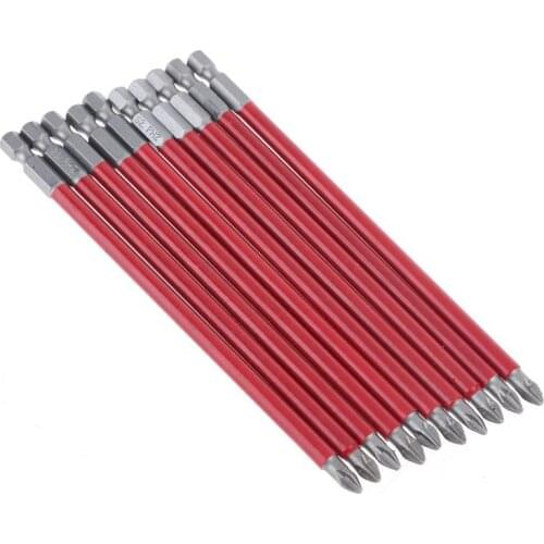 10pcs PH2 150mm Power Drill Bit Set Long Reach Non Slip 1/4'' Hex Screwdriver