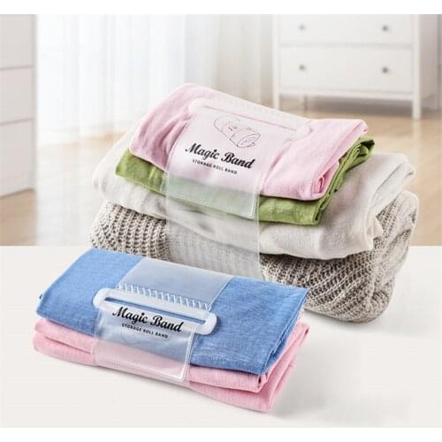 Clothes roll strap with self-adhesive strapping belt home clothing finishing storage belt shirt pants socks travel supplies