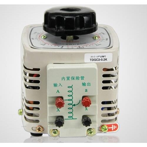 Single phase voltage regulator 200w AC 220V input power converter TDGC2-0.2kva stepless voltage transformer range 0-250V