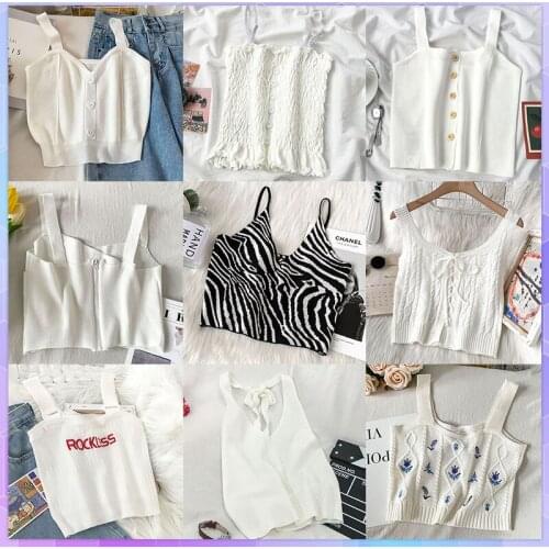 Solid Crop Top Womens Sexy Cross Camis Short Sleeveless T-shirt Sleeveless Halter Neck Tank Top Female Backless Basic Camisole