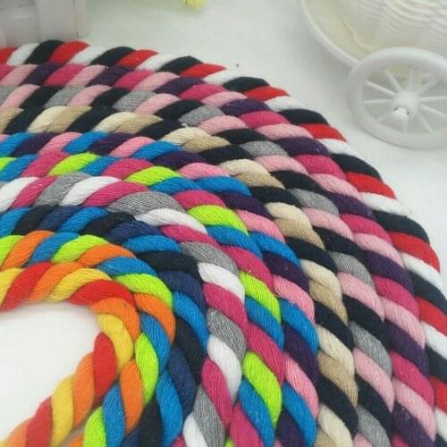 Wholesale 10mm 100% Cotton Three Colors Twisted Cords Rope Diy Jewelry Findings 5 Meters -Multi Colors optional(T12964)