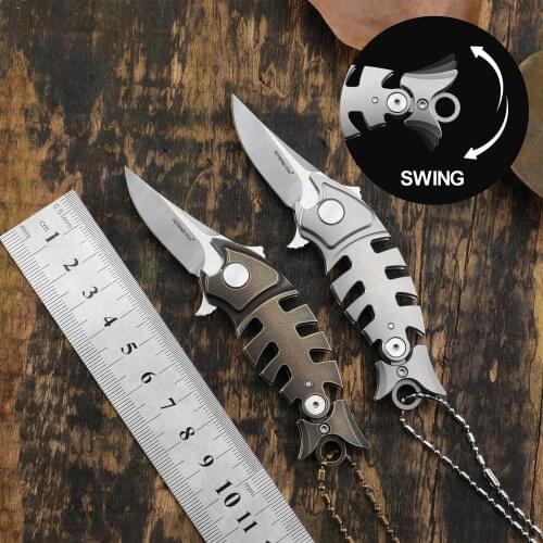 Petrified fish New PF900 M390 steel Blade folding knife Titanium handle outdoor camping hunting Cutter EDC tool pocket knives