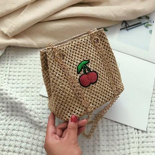 New Women Bag Lovely Lady Hand-Woven Rattan Bag Straw Purse Handmade Handbag Fashion Crossbody Shoulder Travel Beach Bag