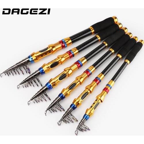 DAGEZI Telescopic Fishing Rod Carbon Fiber Spinning Fishing Rods 1.8-3.6m Short Sea Rods Spinning Fishing Pole fishing tackle