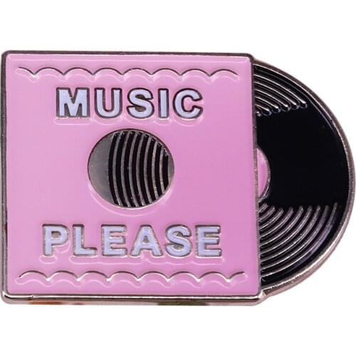 Music please vinyl record brooch vintage kitsch art collection