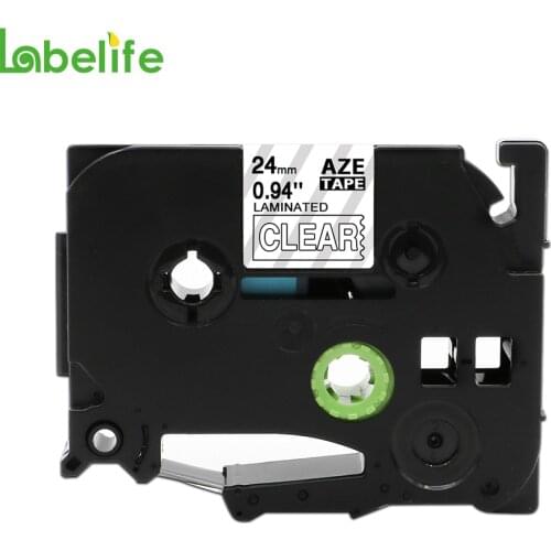 Labelife TZe-155 White on Clear 24mm Compatible for Brother P-Touch 1000 Printer TZ TZe 155 TZe-155 TZ-155 24mmx8m(0.7"x26.2')